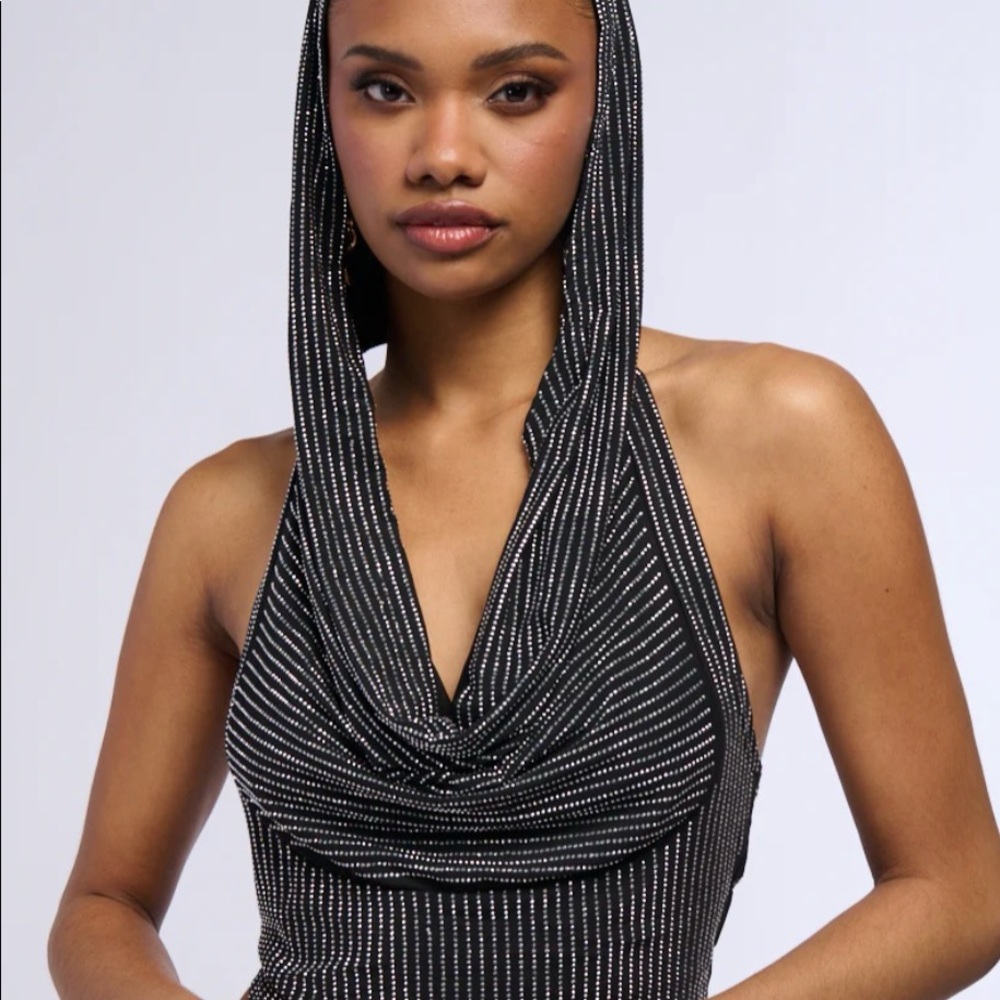 Hooded Rhinestone Top